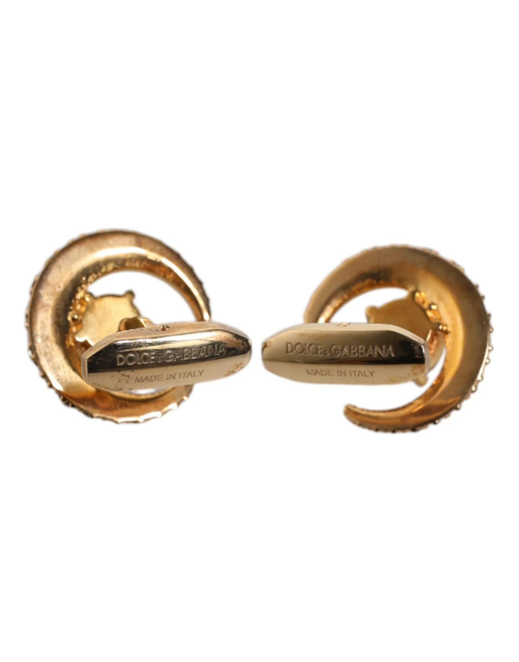 Dolce & Gabbana Brass Gold Black Crystal Luna Cufflink - Zeiniez