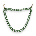 Dolce & Gabbana Green Plexy Acrylic Chunky Gold Hardware Wallet Chain - Zeiniez