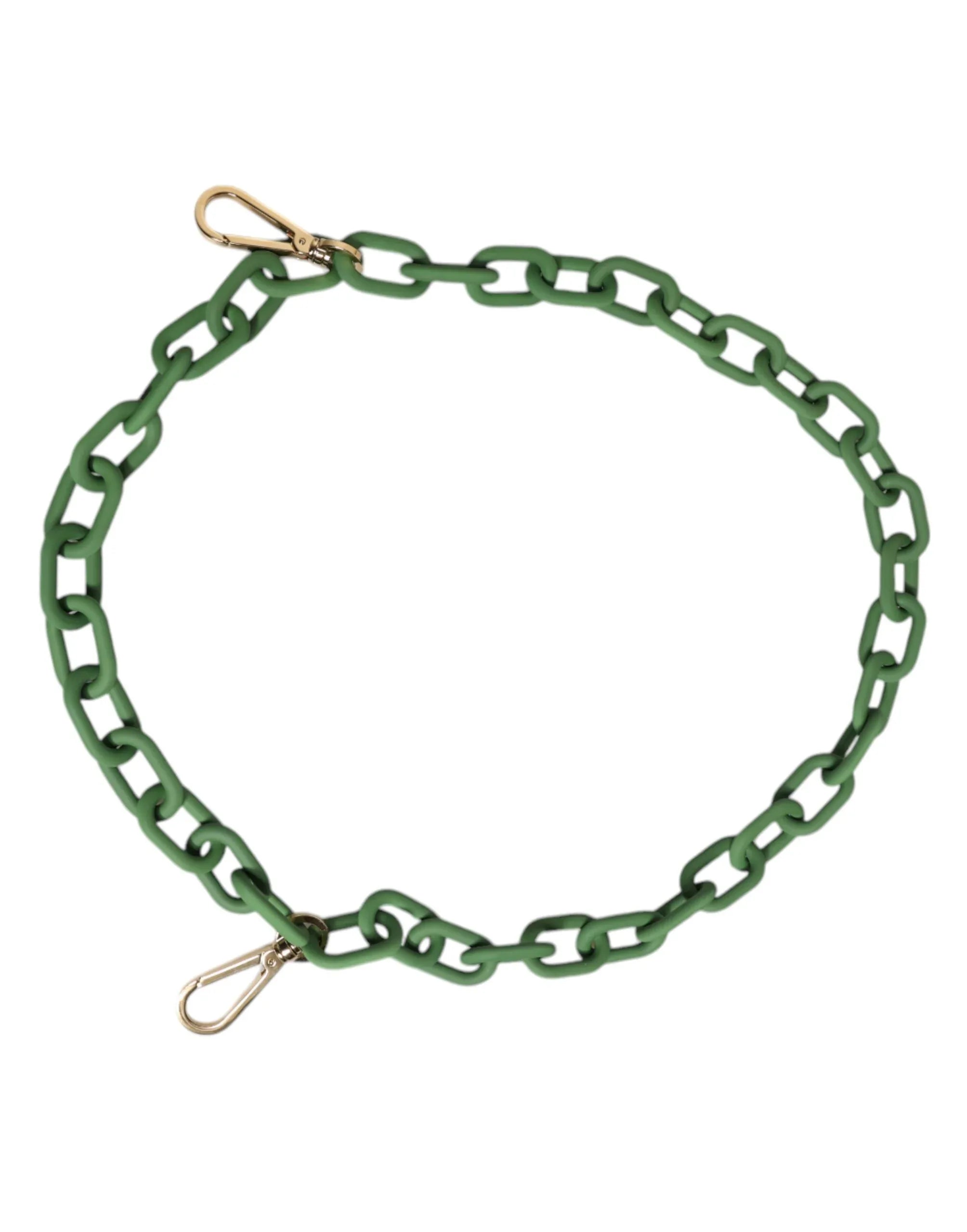 Dolce & Gabbana Green Plexy Acrylic Chunky Gold Hardware Wallet Chain - Zeiniez