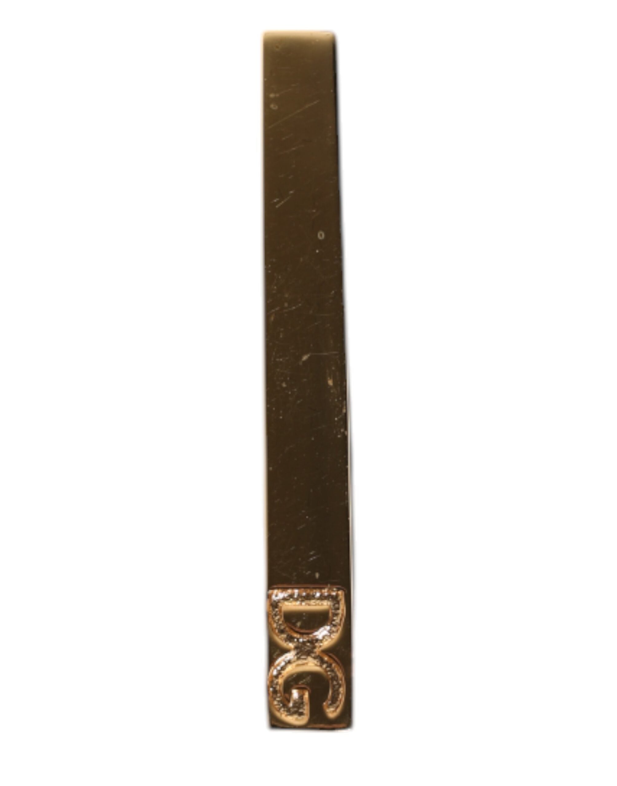 Dolce & Gabbana Gold Tone Brass Logo Branded Tie Clip Bar - Zeiniez