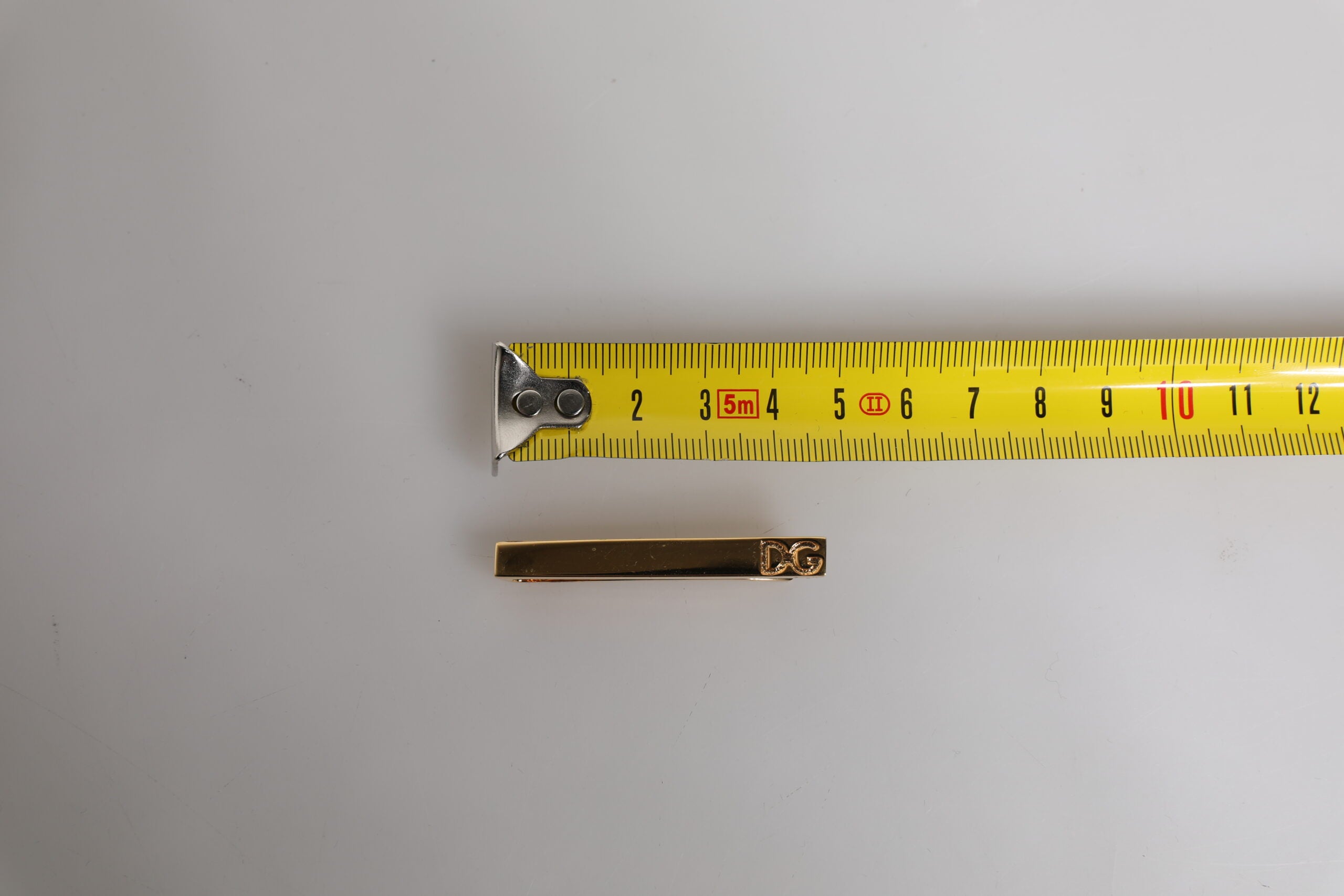 Dolce & Gabbana Gold Tone Brass Logo Branded Tie Clip Bar - Zeiniez