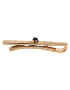 Dolce & Gabbana Black Sapphire Gold Tone Brass Tie Clip Bar - Zeiniez
