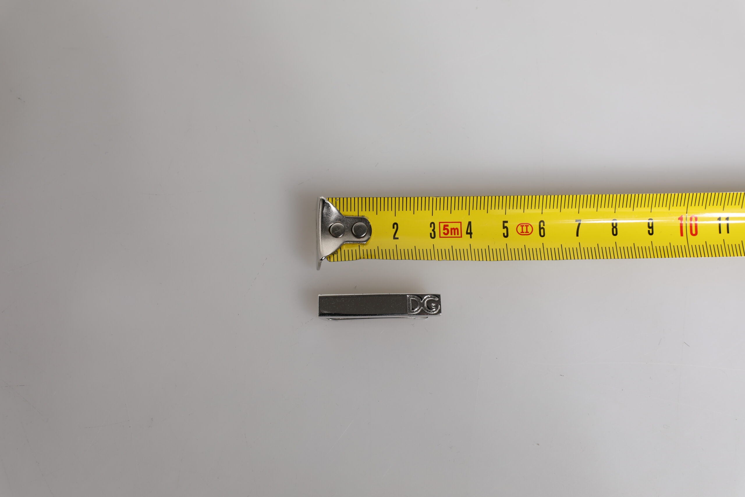 Dolce & Gabbana Silver Tone Brass Logo Branded Tie Clip Bar - Zeiniez