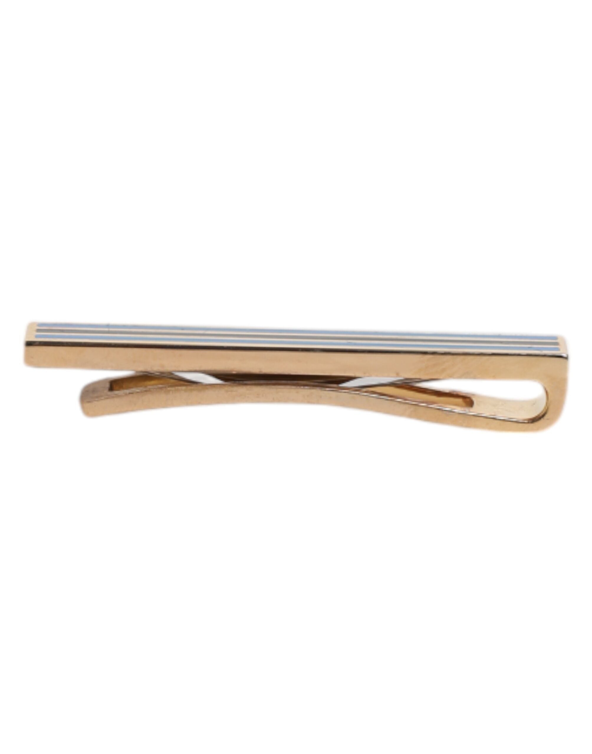 Dolce & Gabbana Gold Tone Brass Logo Branded Tie Clip Bar - Zeiniez