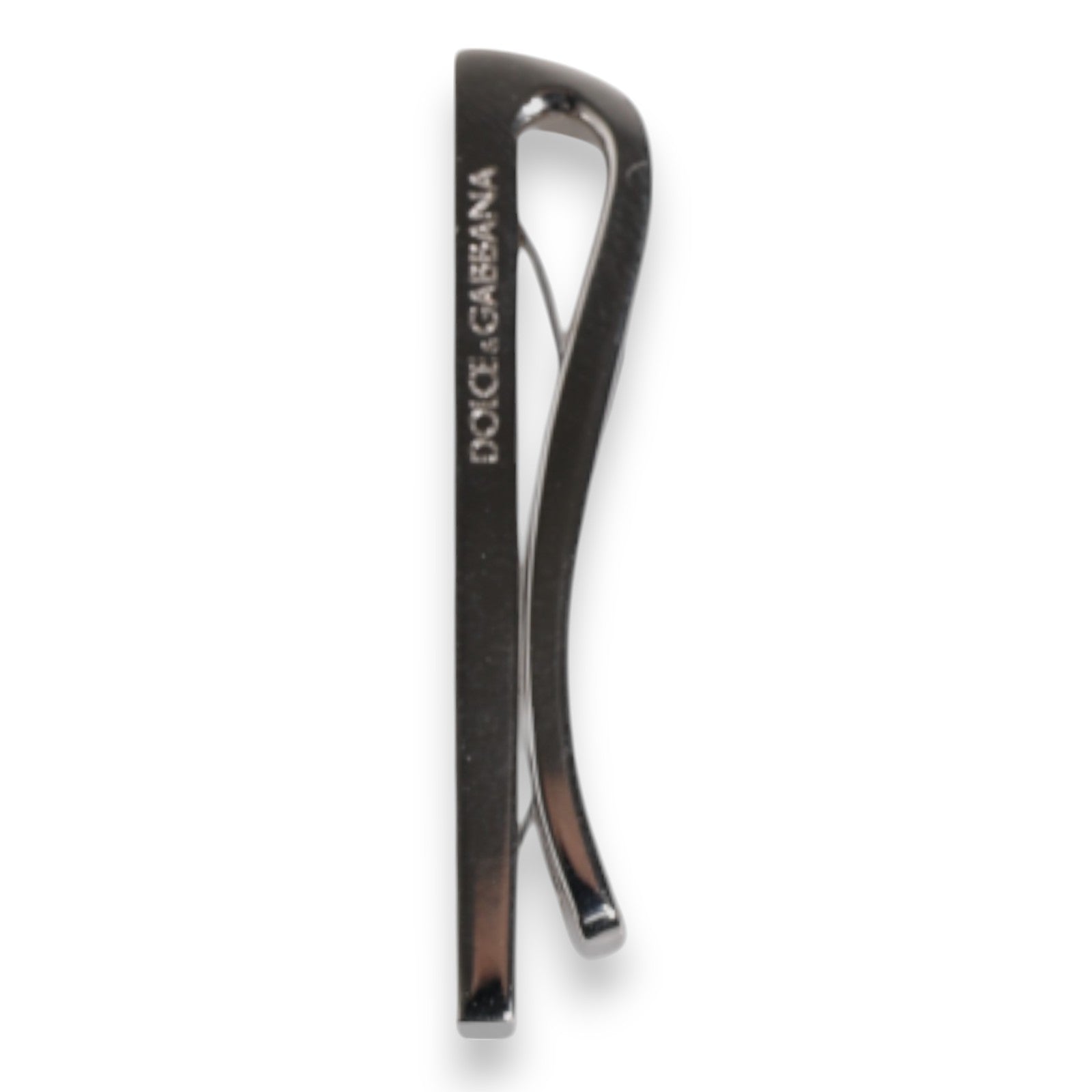 Dolce & Gabbana Silver Tone Brass Logo Branded Tie Clip Bar - Zeiniez