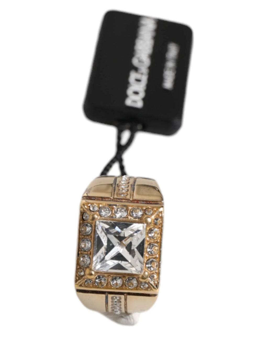 Dolce & Gabbana Gold Tone Sterling Silver 925 Crystals Ring - Zeiniez