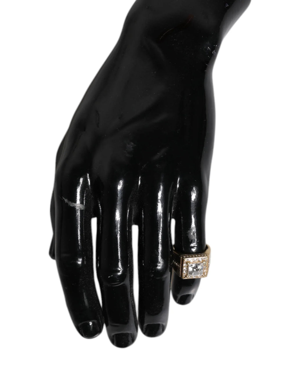 Dolce & Gabbana Gold Tone Sterling Silver 925 Crystals Ring - Zeiniez