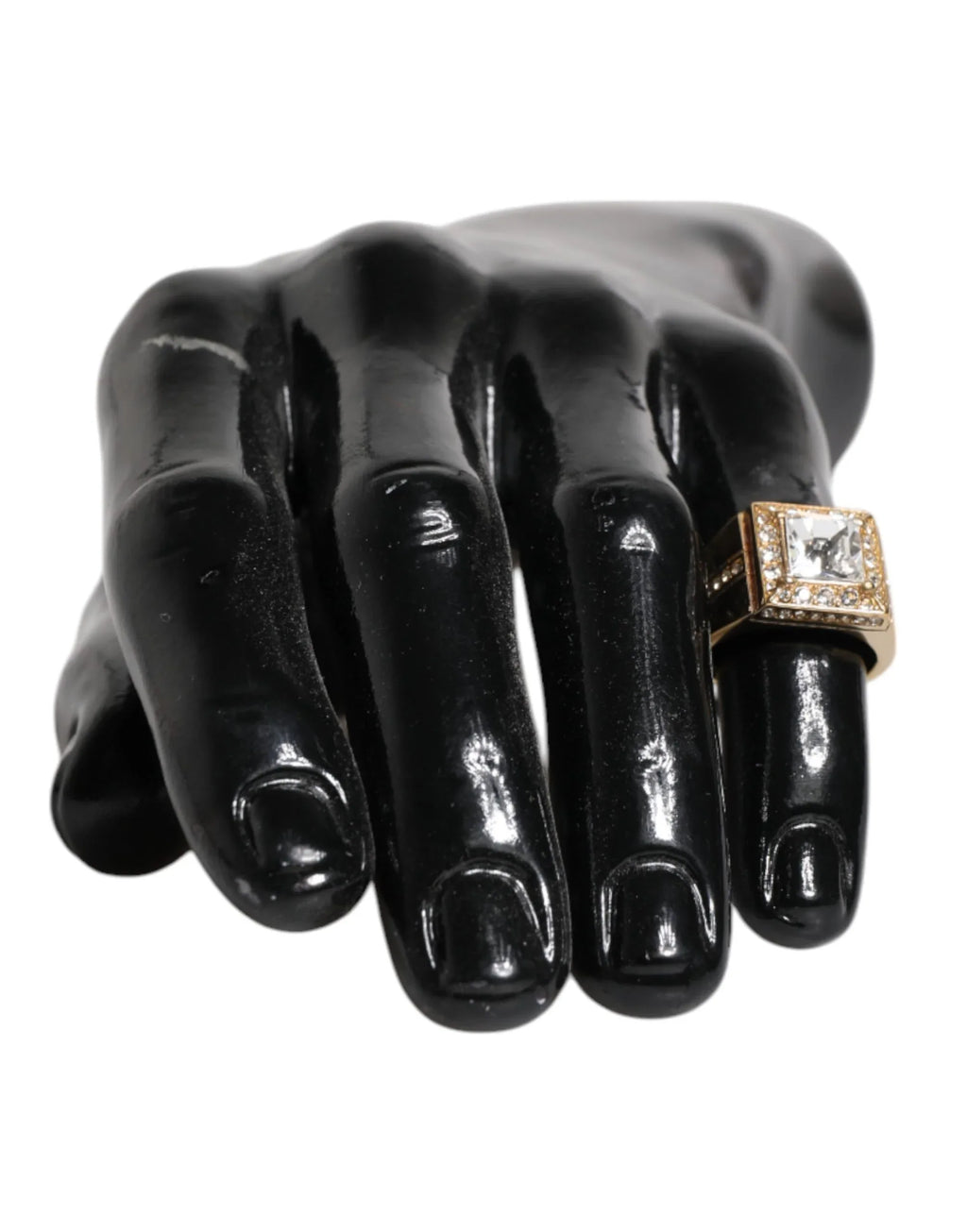 Dolce & Gabbana Gold Tone Sterling Silver 925 Crystals Ring - Zeiniez