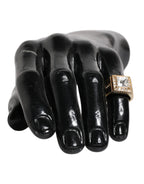 Dolce & Gabbana Gold Tone Sterling Silver 925 Crystals Ring - Zeiniez