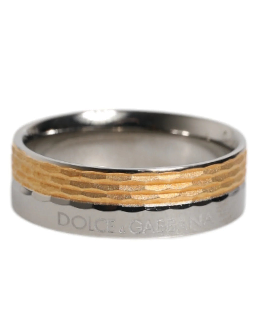 Dolce & Gabbana Gold Silver Tone Real Brass DG Logo Ring - Zeiniez