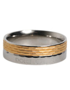 Dolce & Gabbana Gold Silver Tone Real Brass DG Logo Ring - Zeiniez