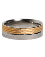 Dolce & Gabbana Gold Silver Tone Real Brass DG Logo Ring