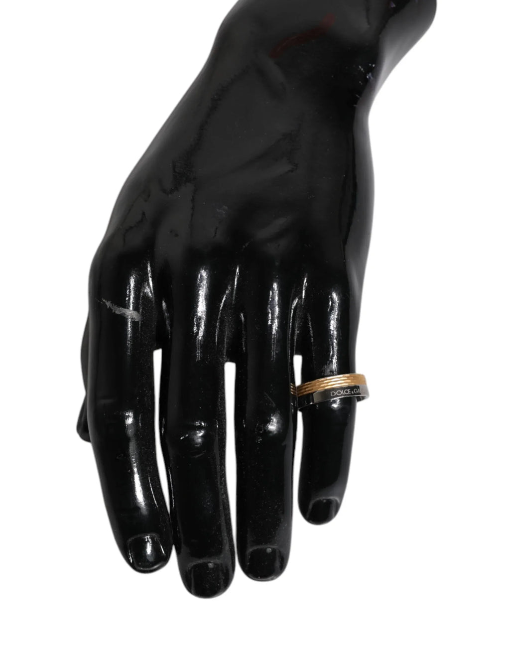 Dolce & Gabbana Gold Silver Tone Real Brass DG Logo Ring - Zeiniez