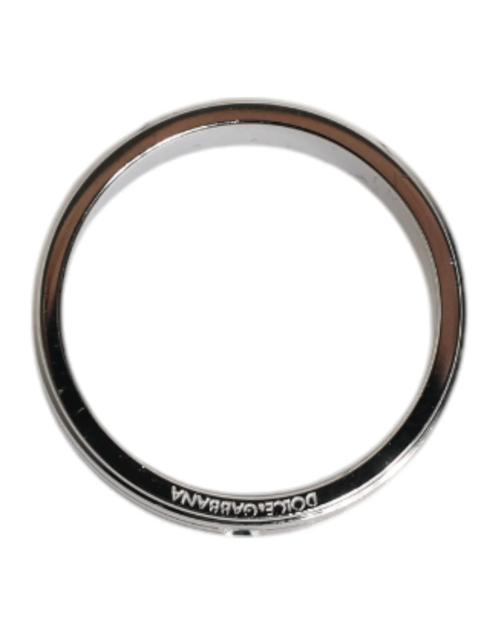 Dolce & Gabbana Silver Tone Brass Clear Crystal DG Logo Ring - Zeiniez