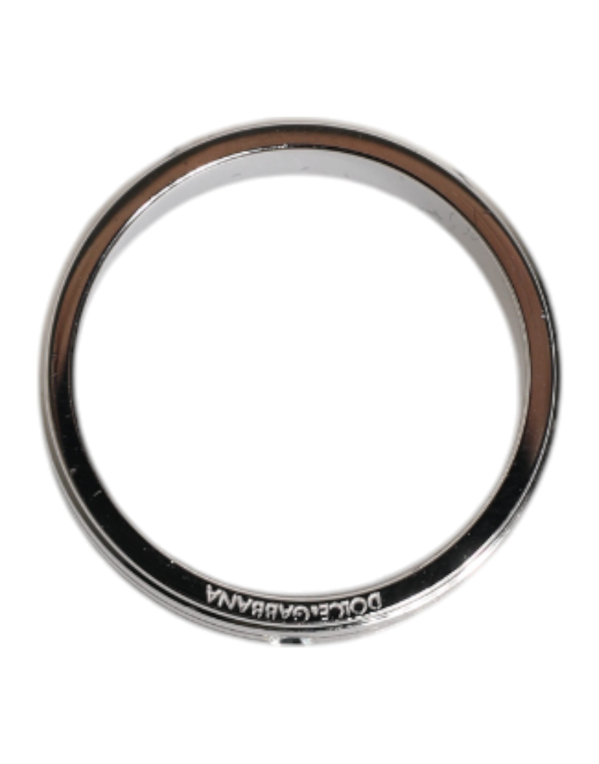 Dolce & Gabbana Silver Tone Brass Clear Crystal DG Logo Ring - Zeiniez