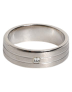 Dolce & Gabbana Silver Tone Brass Clear Crystal DG Logo Ring - Zeiniez