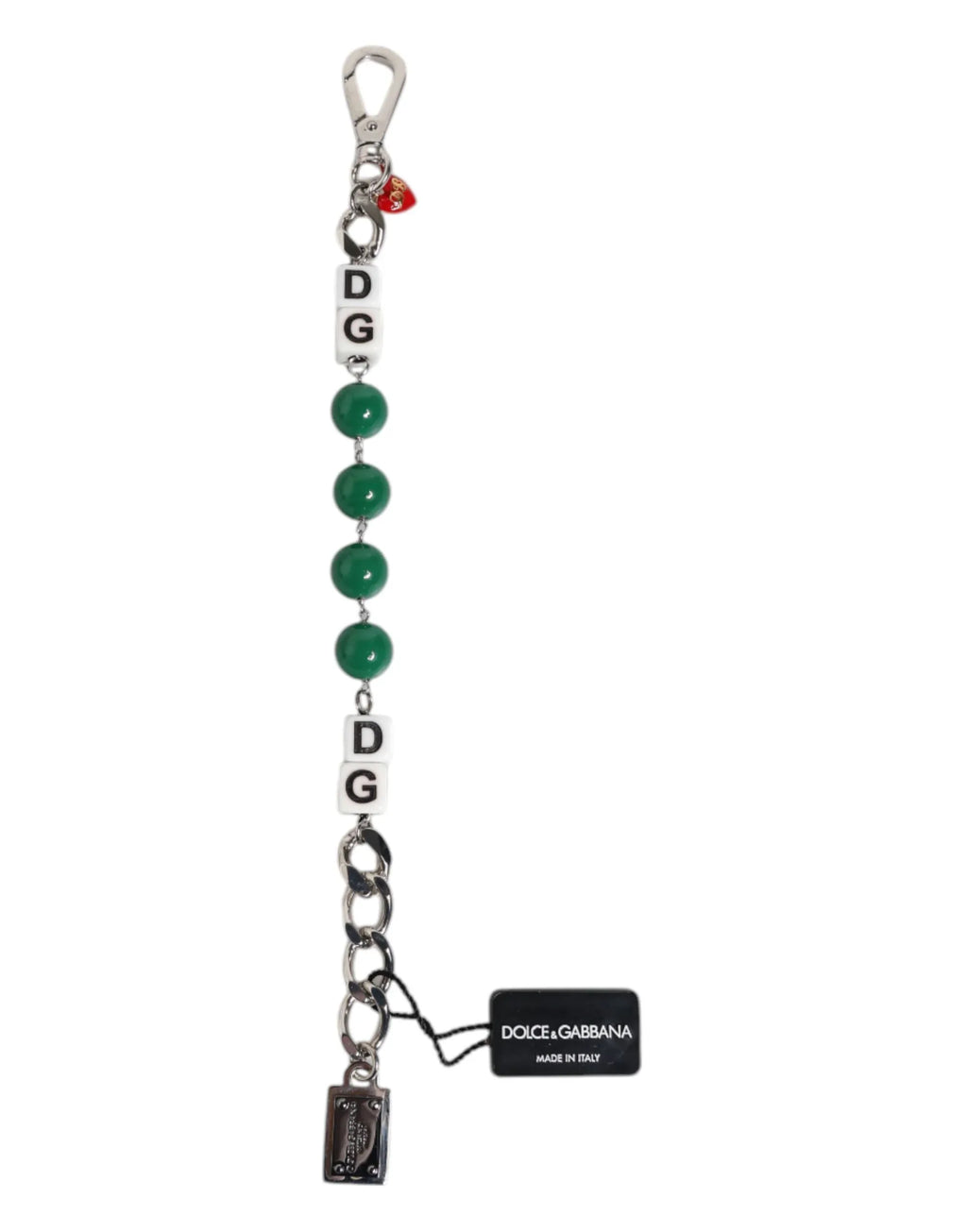 Dolce & Gabbana Silver Tone Brass Bead Dice Logo Embellish Charm Bracelet - Zeiniez