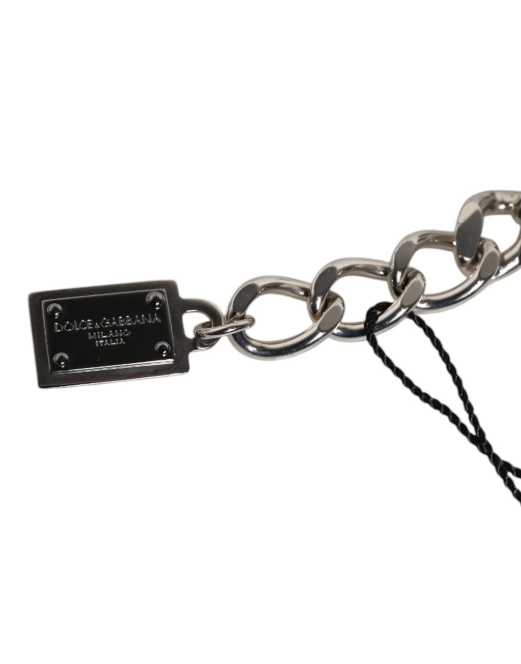 Dolce & Gabbana Silver Tone Brass Bead Dice Logo Embellish Charm Bracelet - Zeiniez