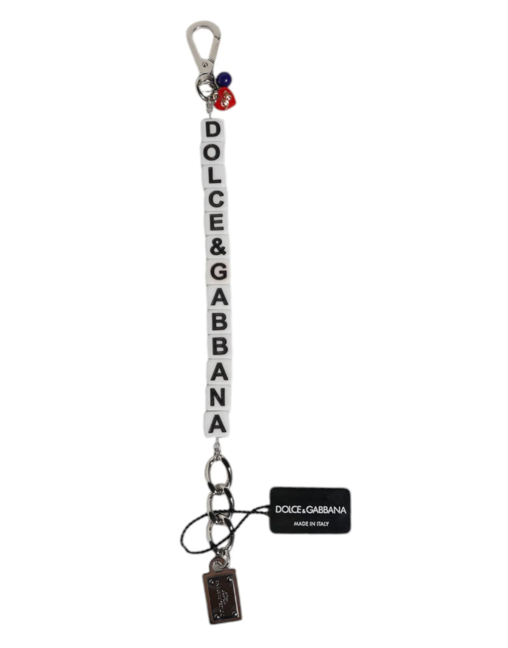 Dolce & Gabbana Silver Brass Chain Dice Logo Embellished Charm Bracelet - Zeiniez
