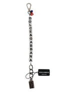 Dolce & Gabbana Silver Brass Chain Dice Logo Embellished Charm Bracelet - Zeiniez