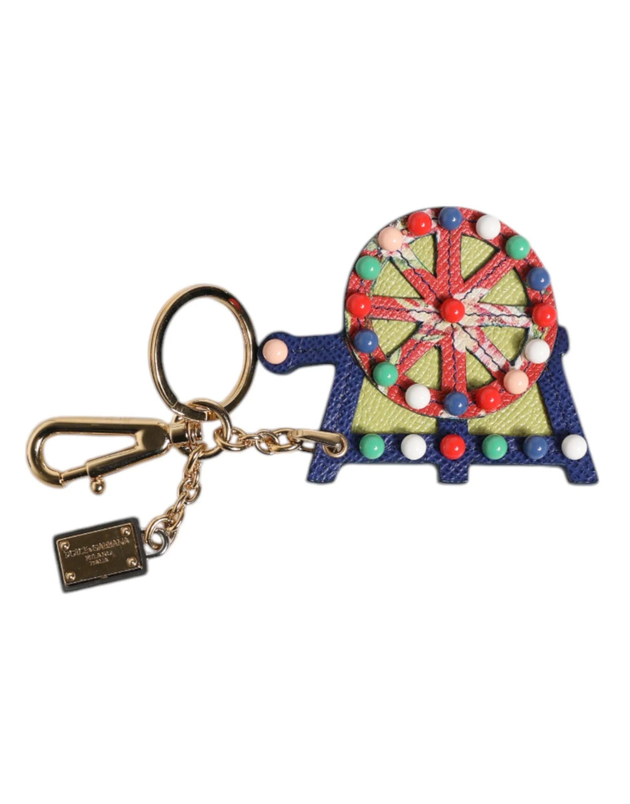 Dolce & Gabbana Multicolor Gold Tone Carretto Keychain Keyring - Zeiniez