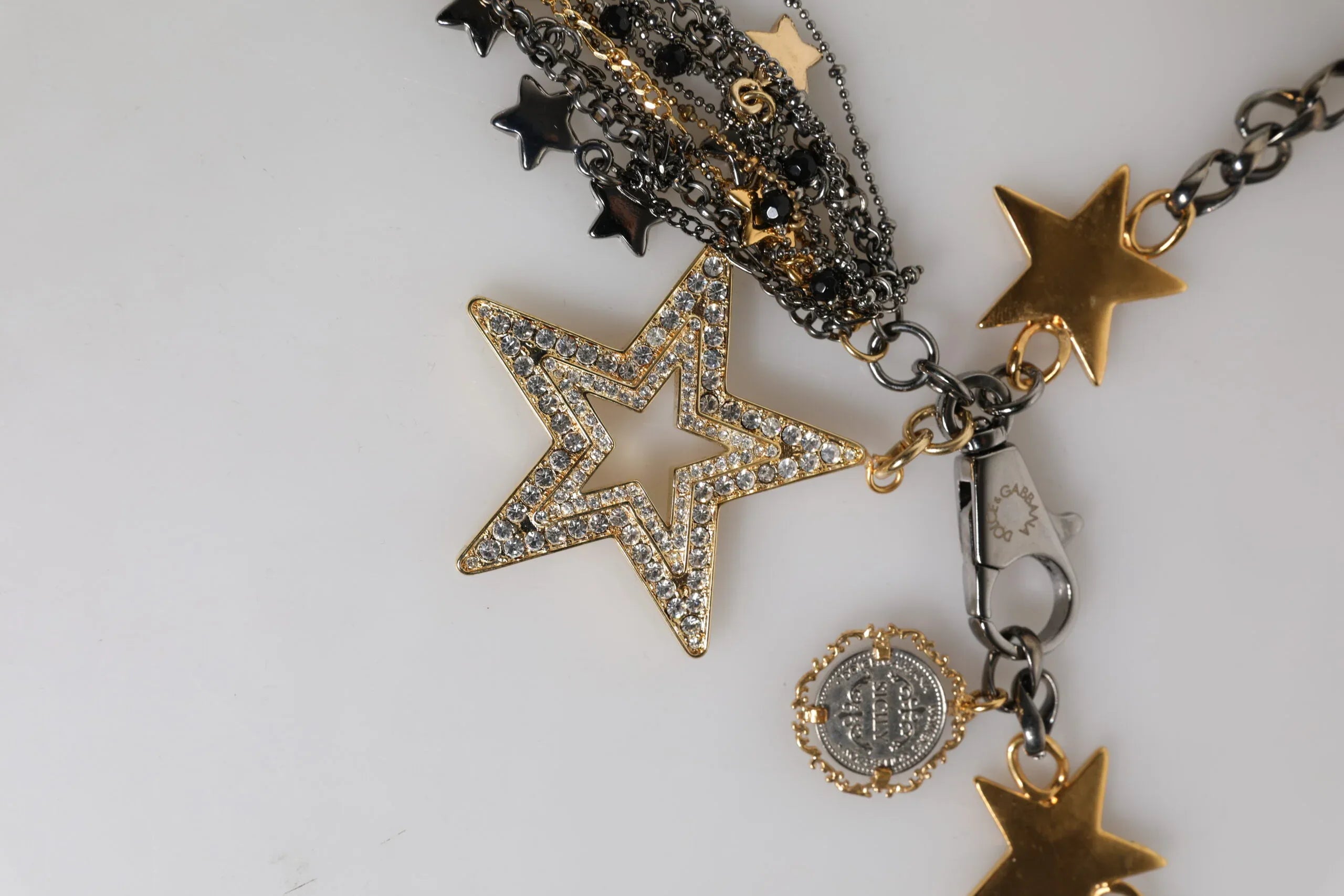 Dolce & Gabbana Silver Gold Brass Embellished Waist Chain Belt - Zeiniez