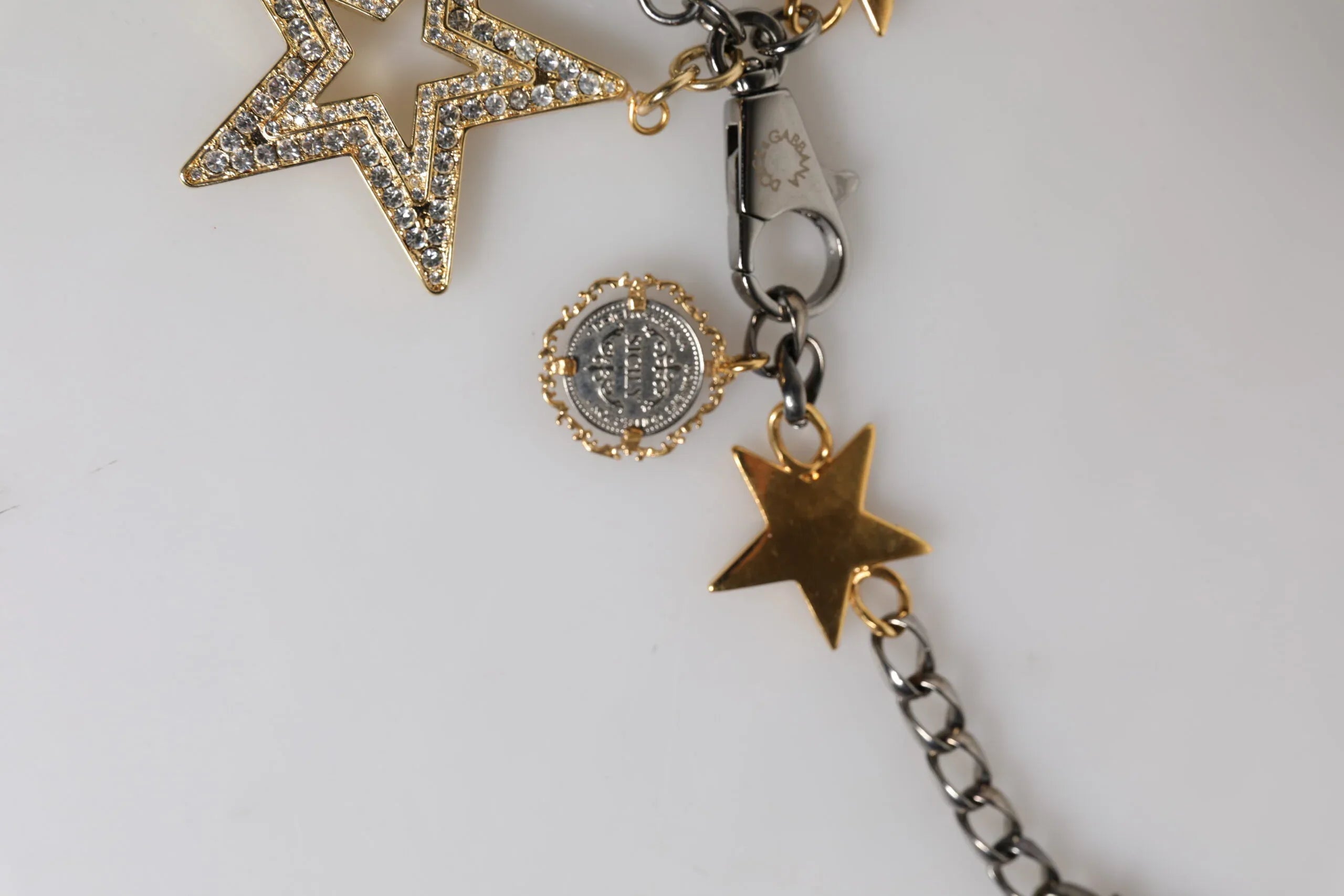 Dolce & Gabbana Silver Gold Brass Embellished Waist Chain Belt - Zeiniez