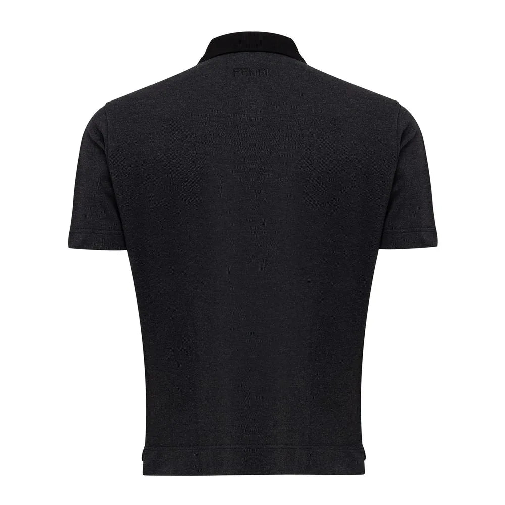 Fendi Black Cotton Polo Shirt - Zeiniez