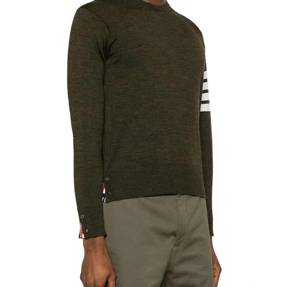 Thom Browne Green Wool Sweatshirt - Zeiniez