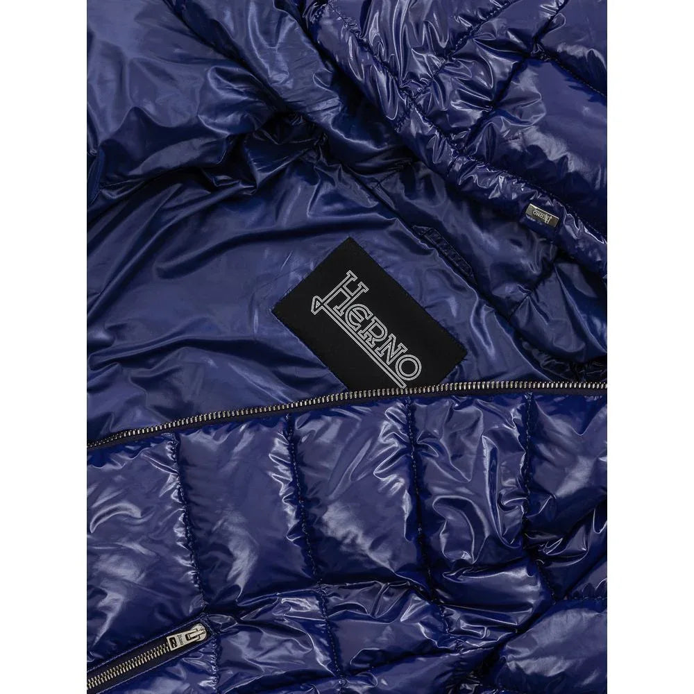 Herno Blue Polyamide Coat - Zeiniez