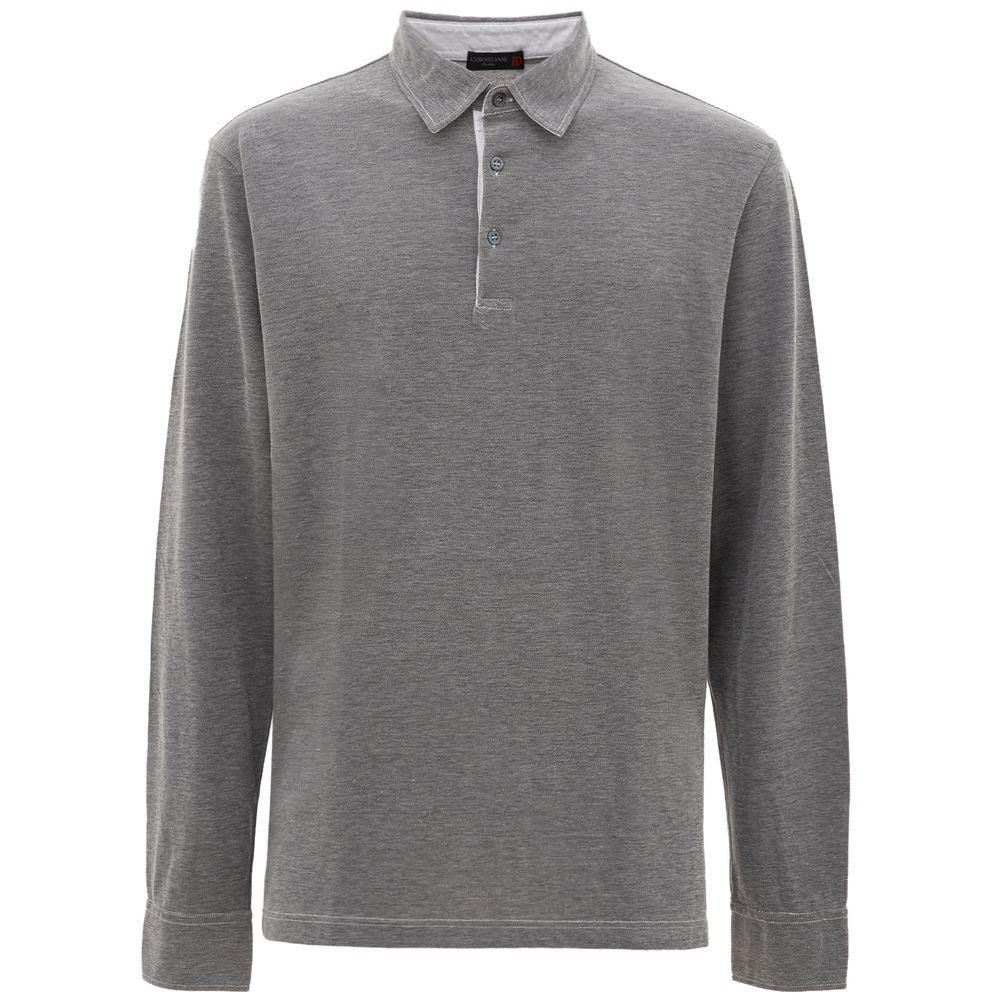 Corneliani Gray Cotton Polo Shirt - Zeiniez