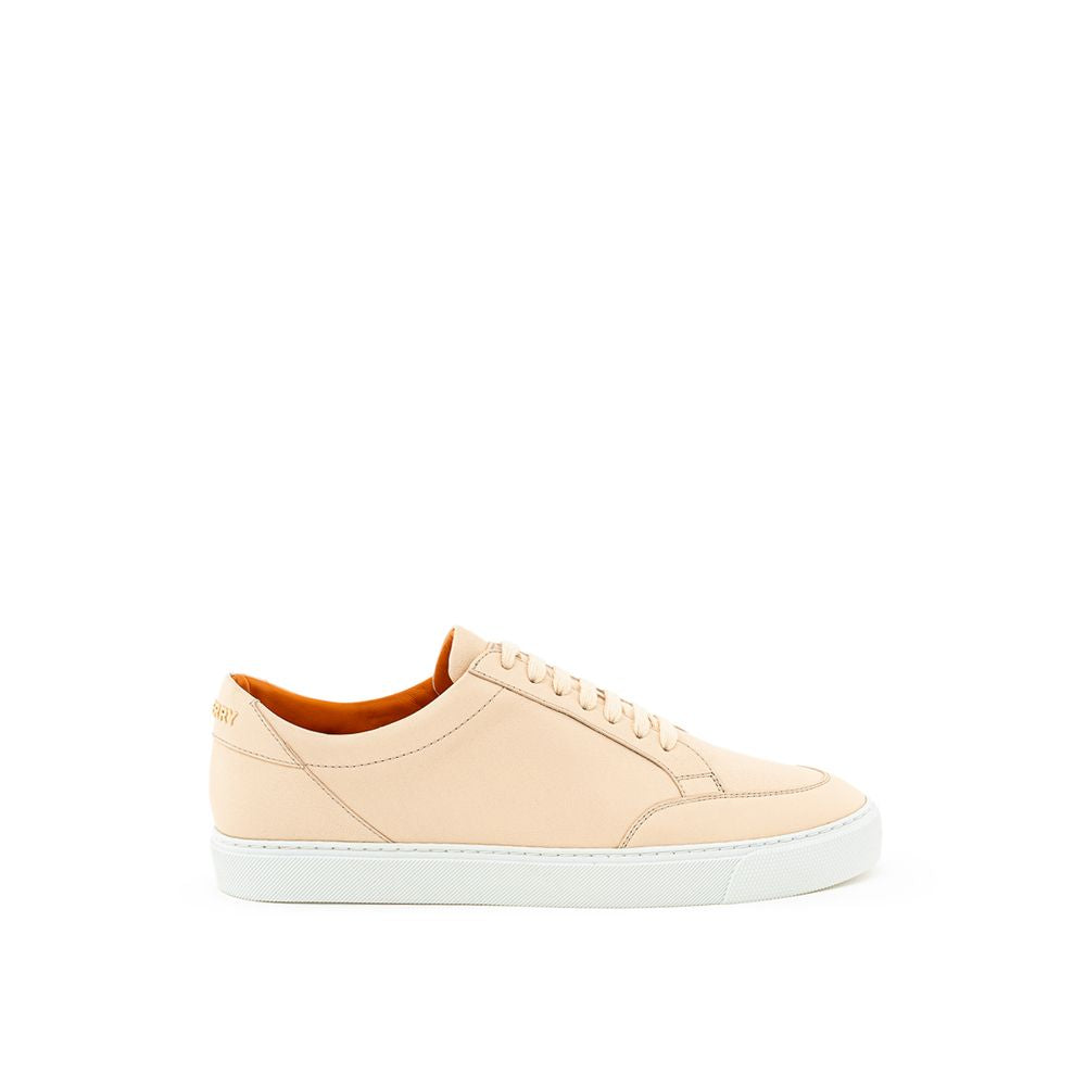 Burberry Pink Leather Low Top Sneakers - Zeiniez