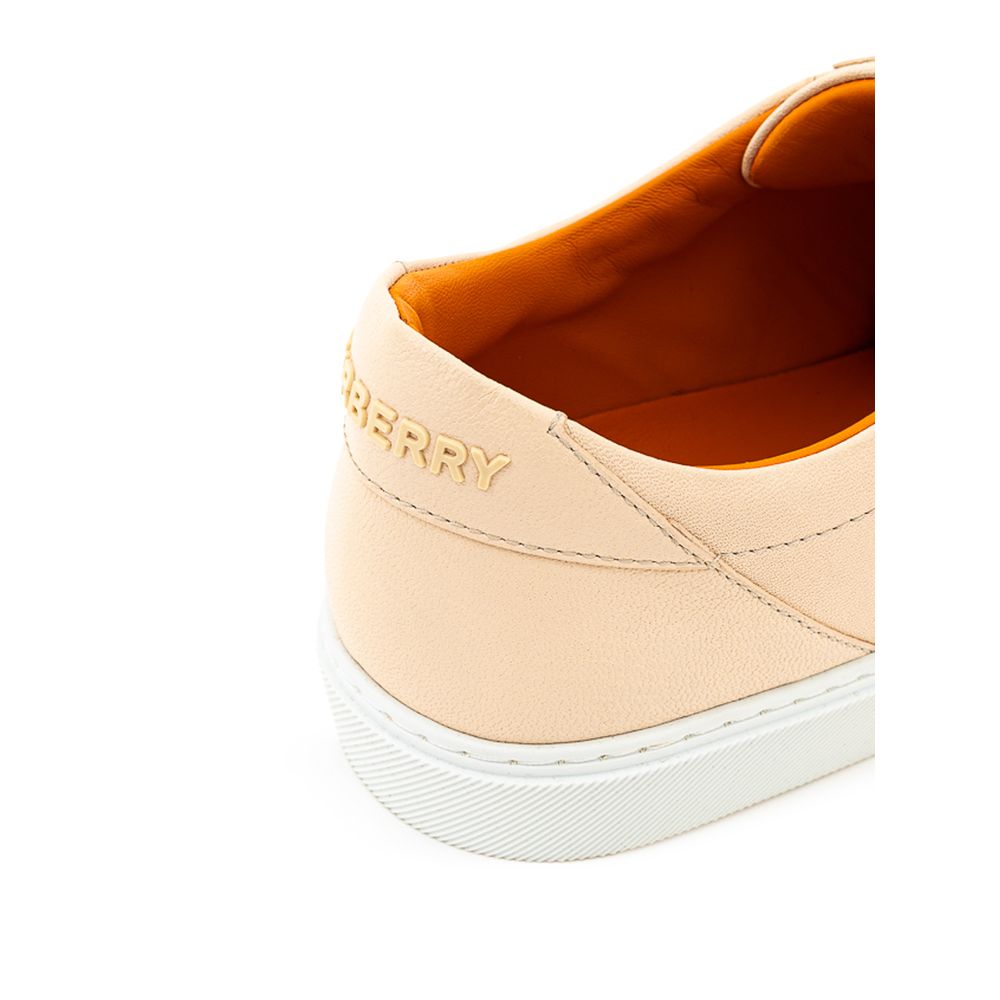 Burberry Pink Leather Low Top Sneakers - Zeiniez