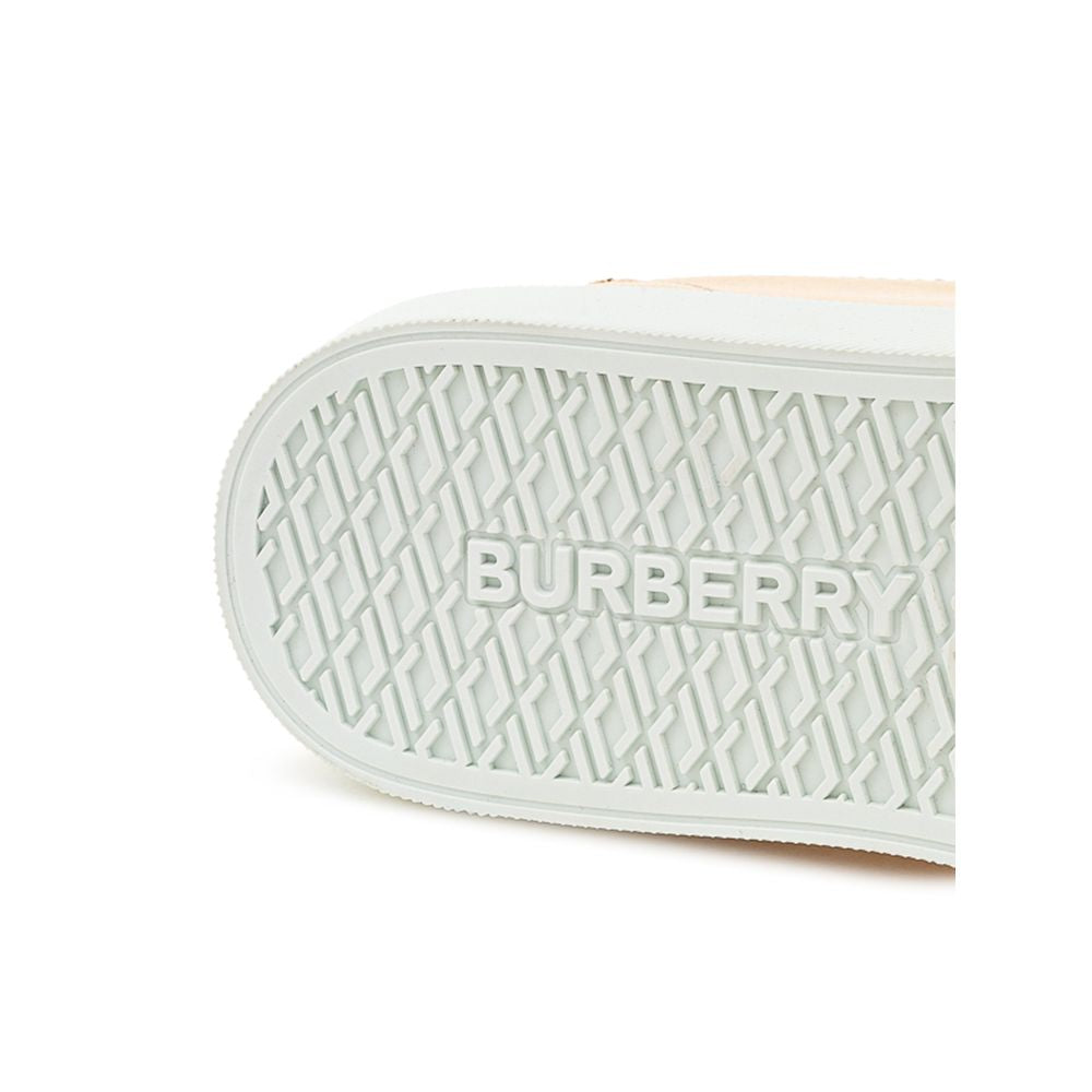 Burberry Pink Leather Low Top Sneakers - Zeiniez