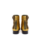 Saint Laurent Gold Leather Ankle Boots - Zeiniez