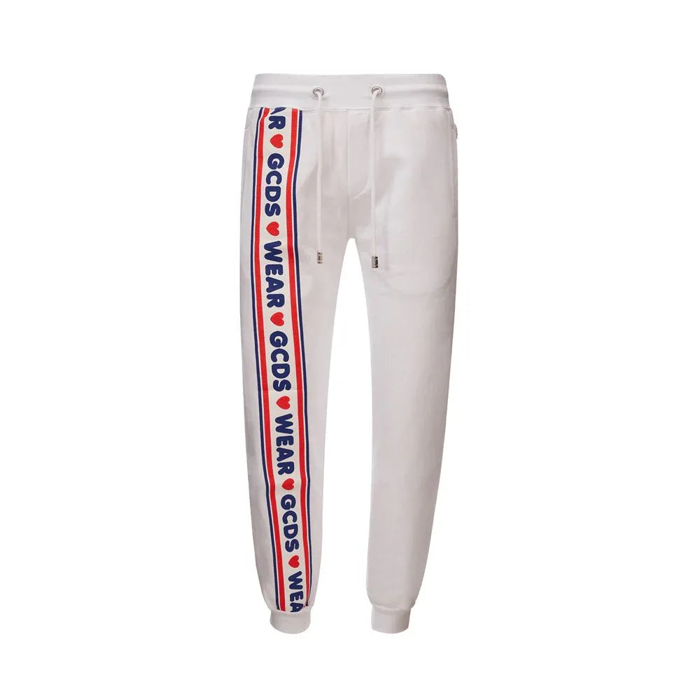 GCDS White Cotton Athletic Pants - Zeiniez