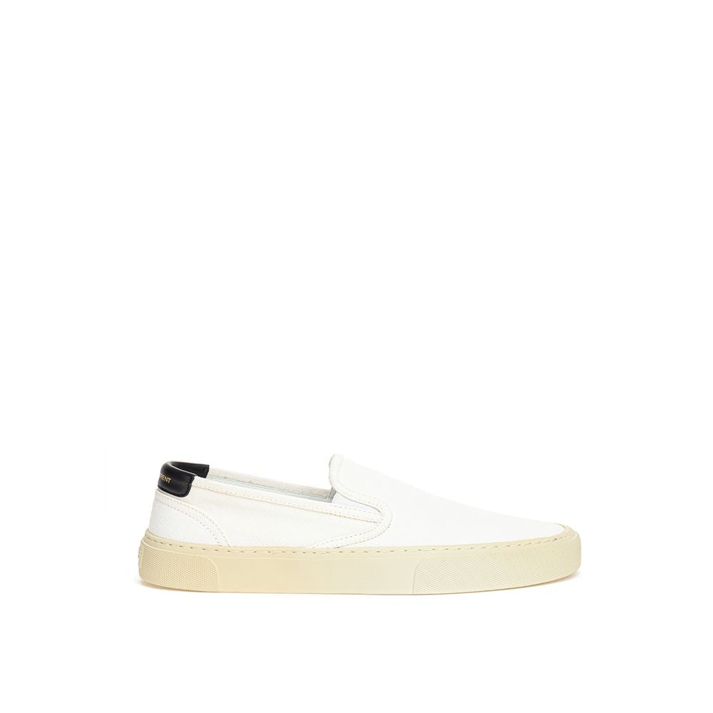 Saint Laurent White Cotton Low Top Sneakers - Zeiniez