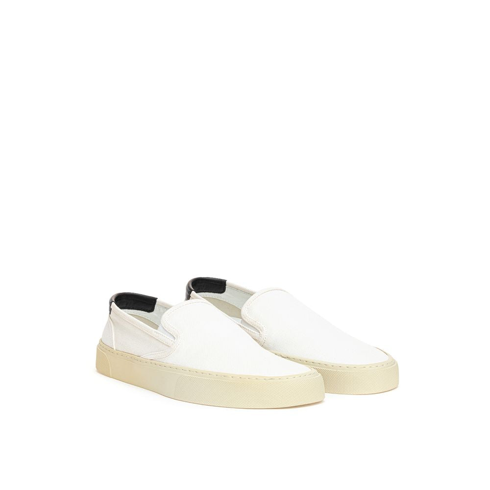 Saint Laurent White Cotton Low Top Sneakers - Zeiniez