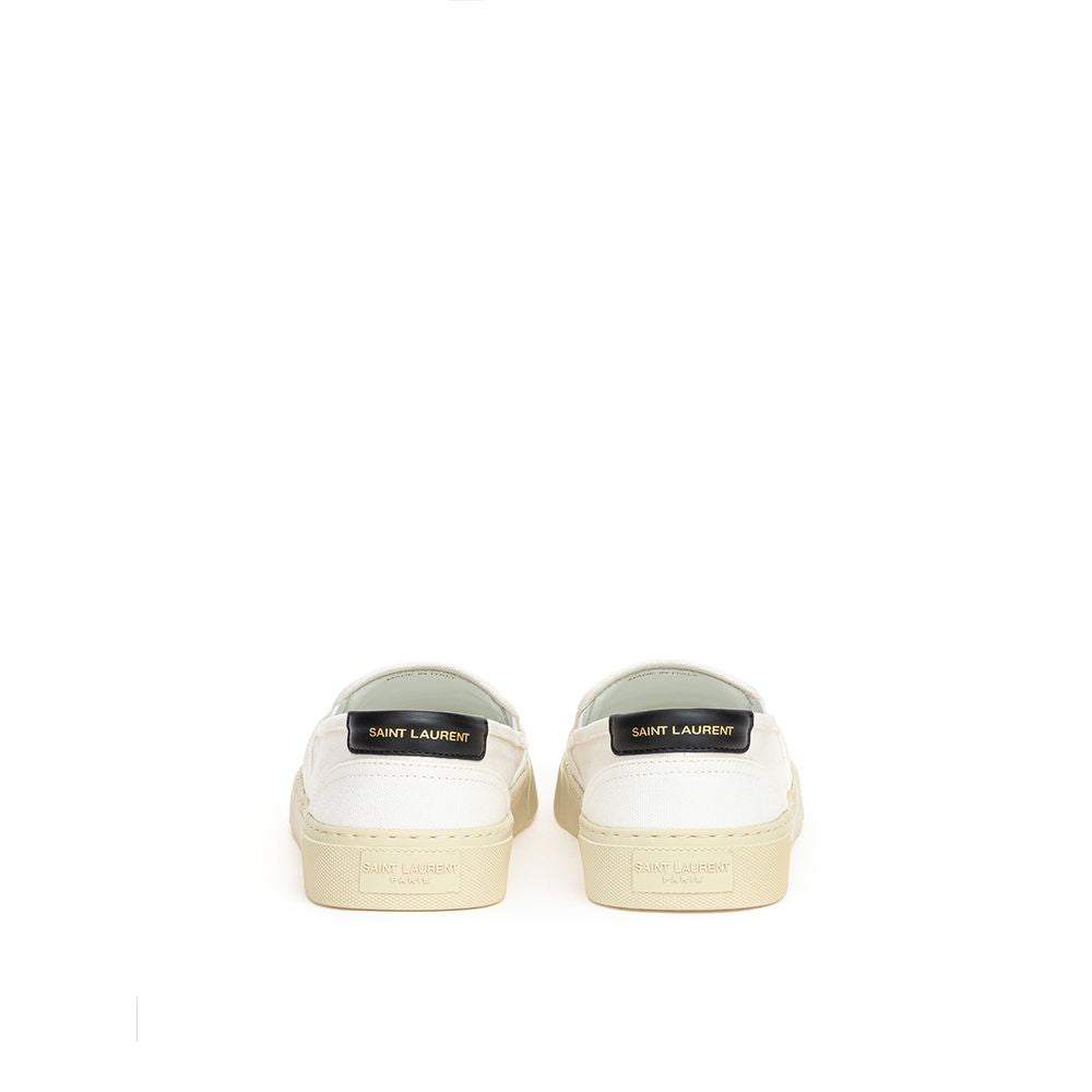 Saint Laurent White Cotton Low Top Sneakers - Zeiniez