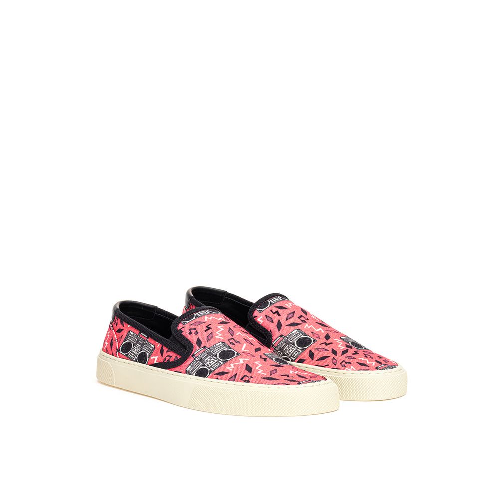 Saint Laurent Pink Cotton Platform Sneakers - Zeiniez