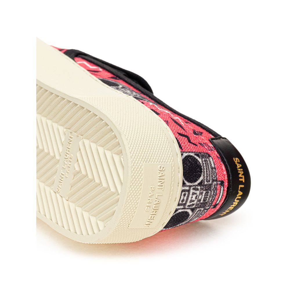 Saint Laurent Pink Cotton Platform Sneakers - Zeiniez