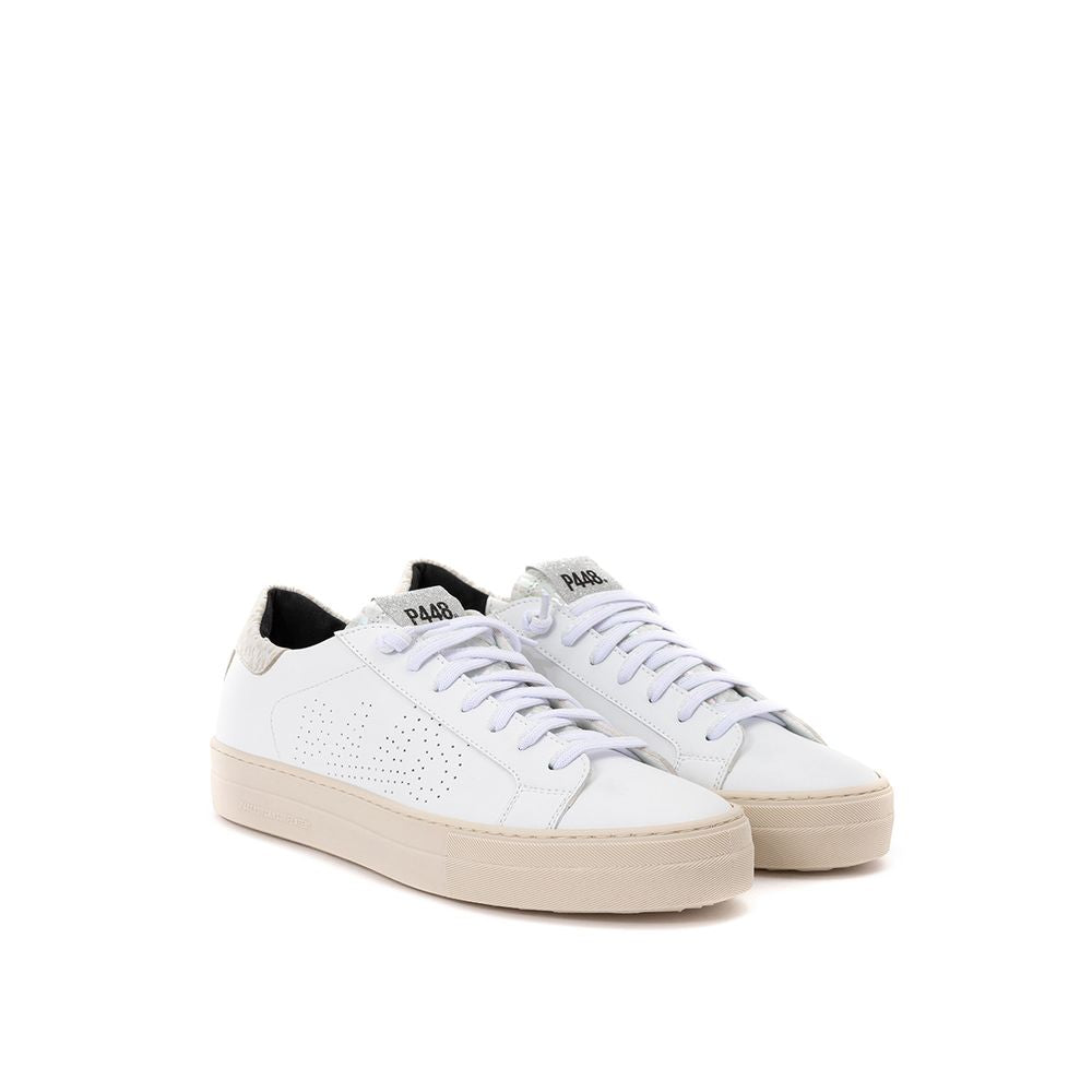 P448 White Leather Low Top Sneakers - Zeiniez