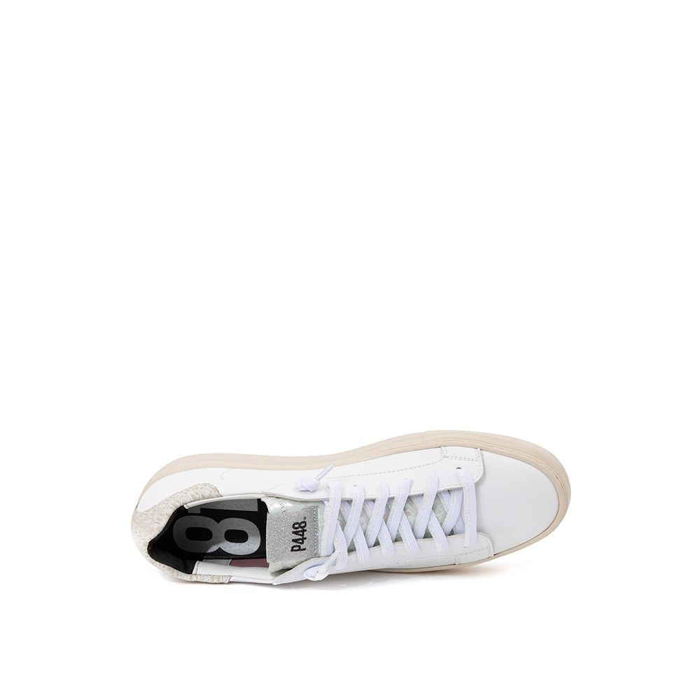 P448 White Leather Low Top Sneakers - Zeiniez
