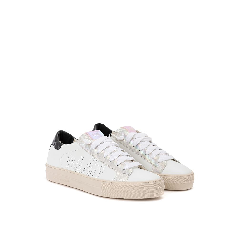 P448 White Leather Athletic Sneakers - Zeiniez