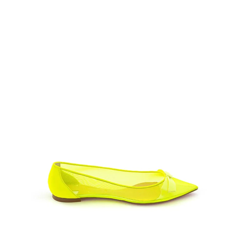 Christian Louboutin Yellow Mesh Ballet Flats - Zeiniez