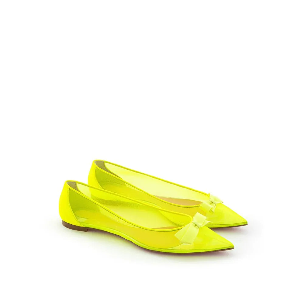 Christian Louboutin Yellow Mesh Ballet Flats - Zeiniez