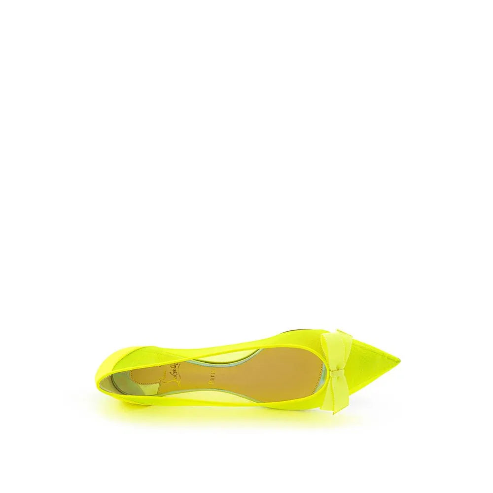 Christian Louboutin Yellow Mesh Ballet Flats - Zeiniez