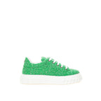 Casadei Green Fabric And Leather Athletic Sneakers - Zeiniez