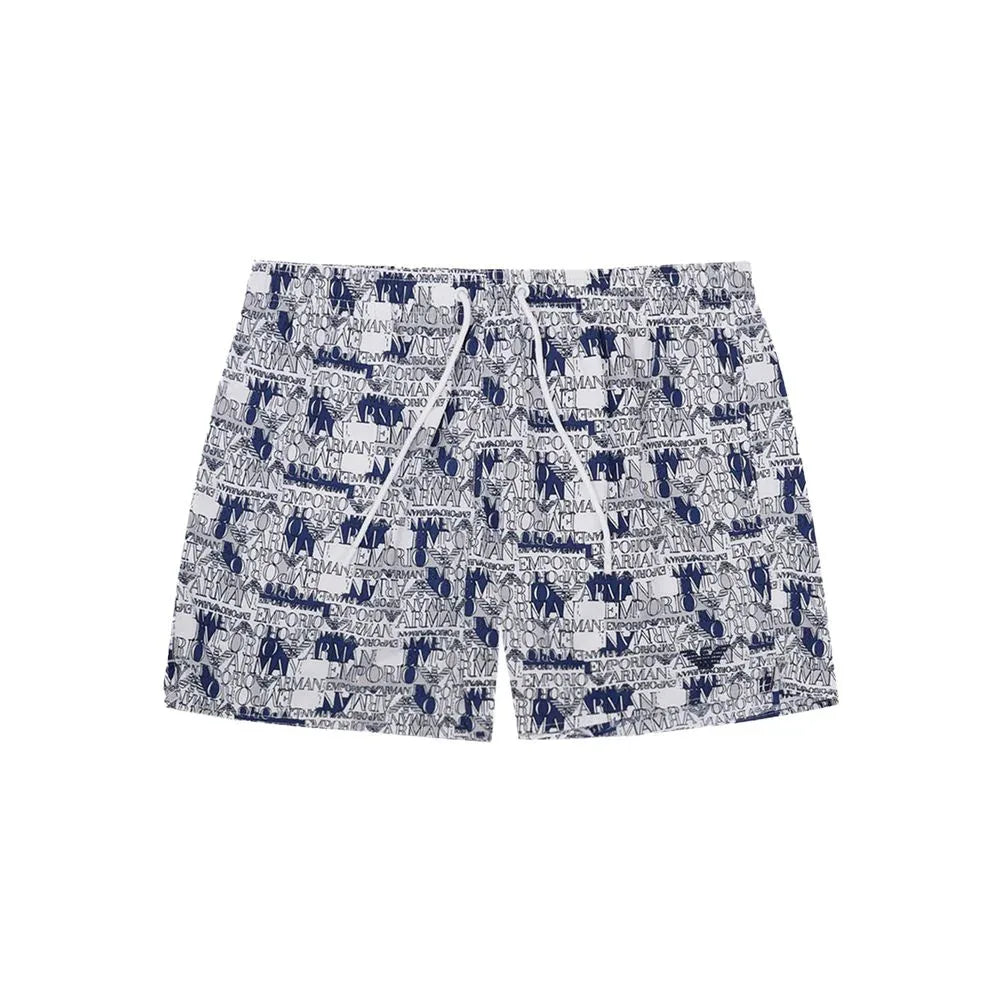 Emporio Armani White Polyester Swim Shorts - Zeiniez