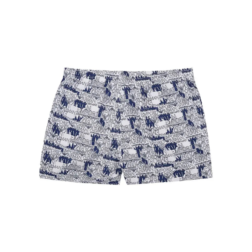 Emporio Armani White Polyester Swim Shorts - Zeiniez